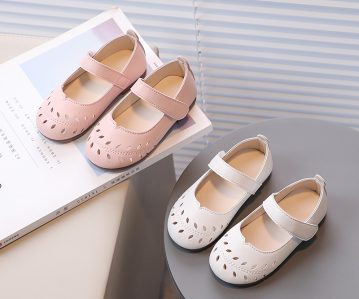 Girls’ shoes Leather Shoes Hollow Boat Shoes