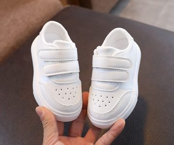 Spring and Autumn Single Shoes Baby Shoes White Soft soled Walking Shoes0-3Boys and young children’s shoes, children’s leather shoes, small white shoes, board shoes