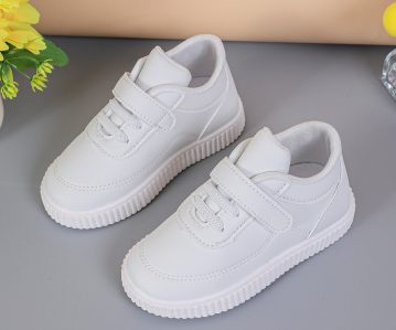 Spring and Autumn Single Shoes Baby Shoes White Soft soled Walking Shoes0-3Boys and young children’s shoes, children’s leather shoes, super fiber surface small white shoes