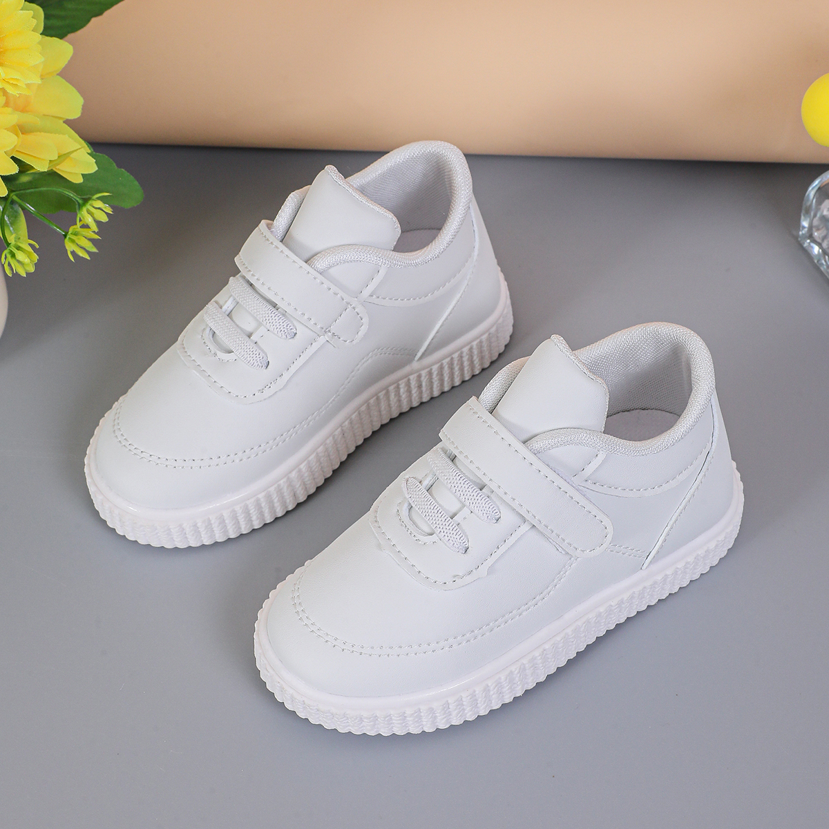 Spring and Autumn Single Shoes Baby Shoes White Soft soled Walking Shoes0-3Boys and young children’s shoes, children’s leather shoes, super fiber surface small white shoes