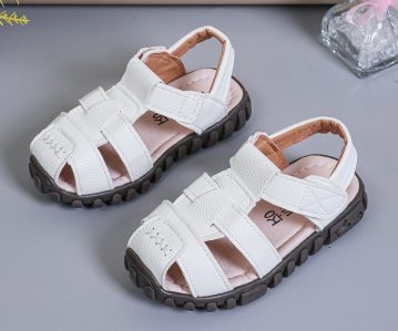 Summer children’s shoes, toe wrapped sandals, cow tendon soled men’s sandals, fashionable Velcro anti slip children’s leather sandals, cross-border, year-round stable supply and distribution